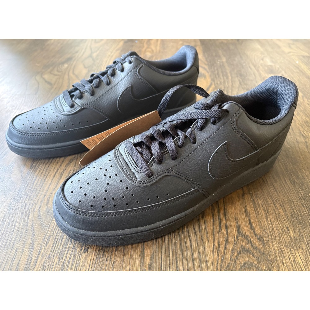 Nike Court Vision Low Next Nature Mens 10.5 Triple Black DH2987-002